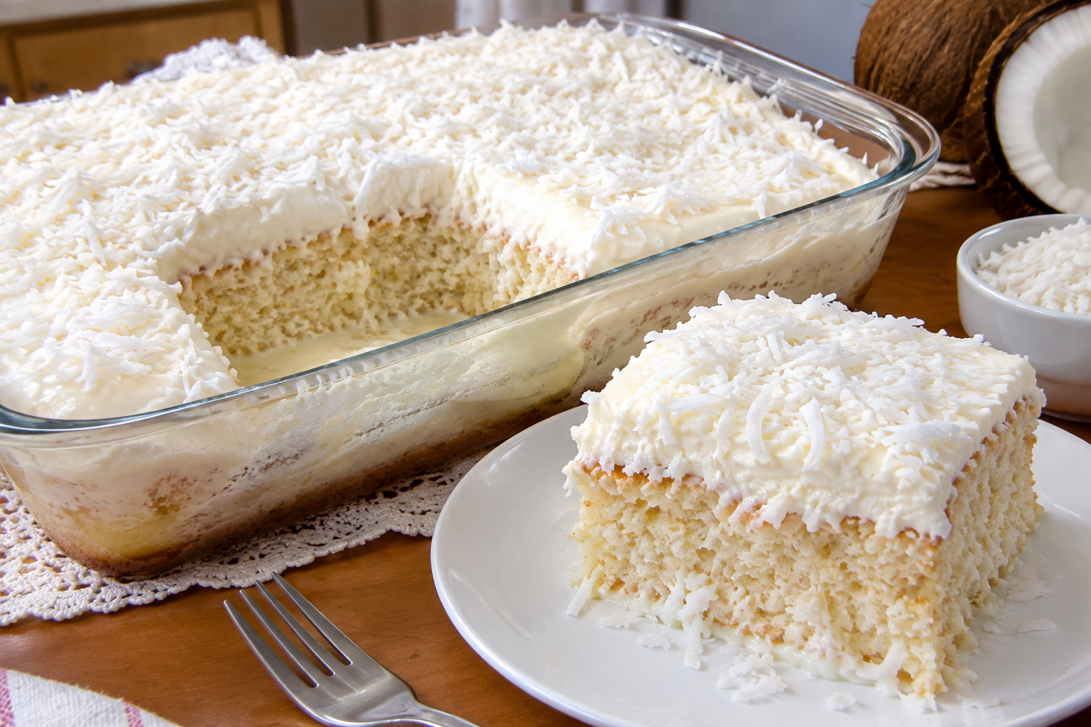 Bolo de Coco Gelado: uma receita molhadinha, cremosa e perfeita para servir bem fria