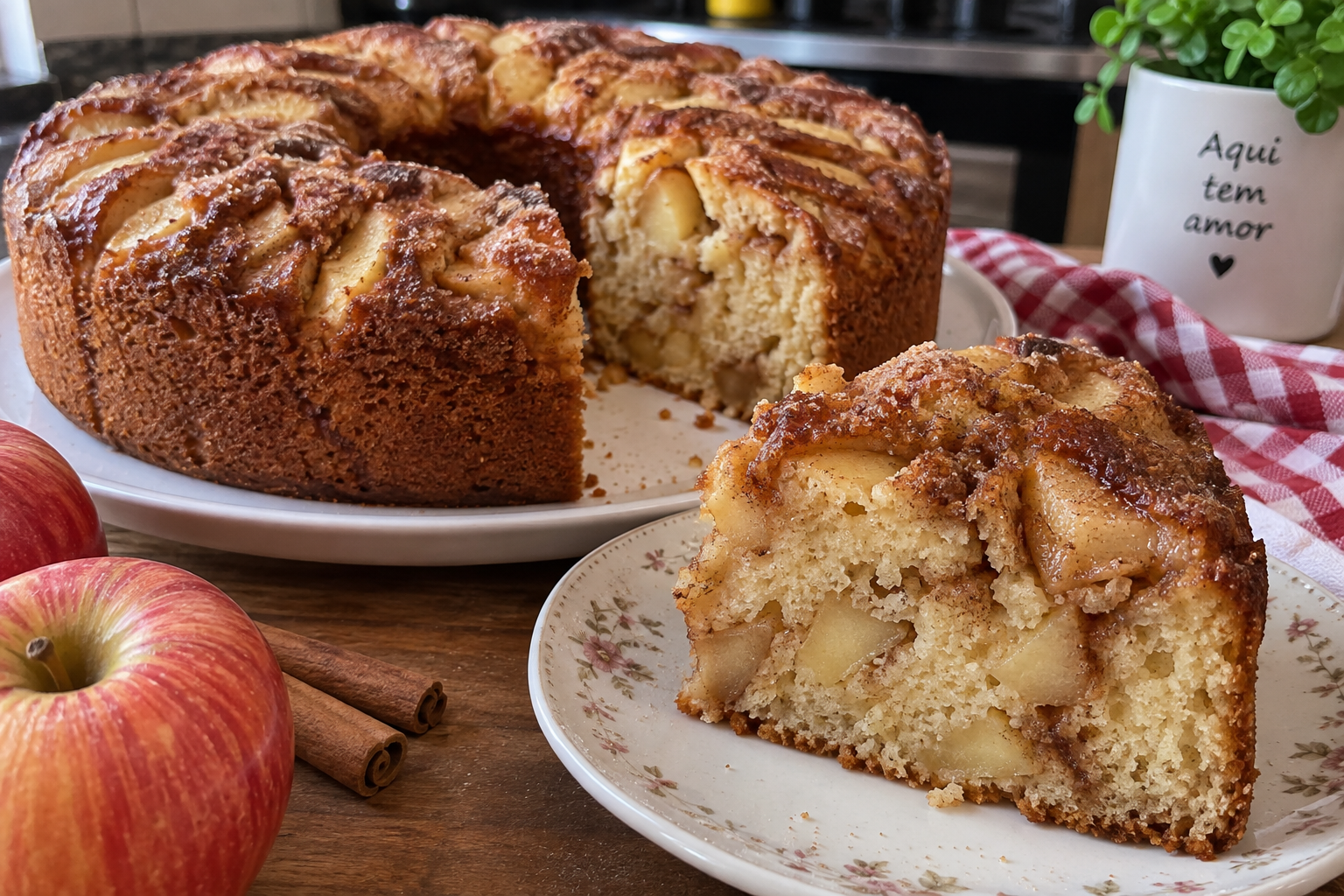 Bolo de Maçã com Canela Fofinho: Receita Caseira, Úmida e com Cheiro de Casa